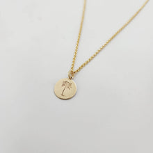 Load image into Gallery viewer, CUSTOM ENGRAVABLE Palm Tree Charm Necklace  - 14k Gold Fill FJD$ - Adorn Pacific - Necklaces
