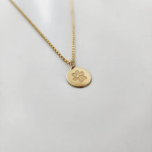 Load image into Gallery viewer, CUSTOM ENGRAVABLE Paw Print Charm Necklace  - 14k Gold Fill FJD$ - Adorn Pacific - Necklaces
