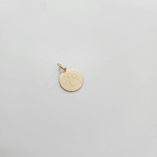 CUSTOM ENGRAVABLE Paw Print (Outline) Charms -  14k Gold Fill FJD$ - Adorn Pacific - Charms & Pendants