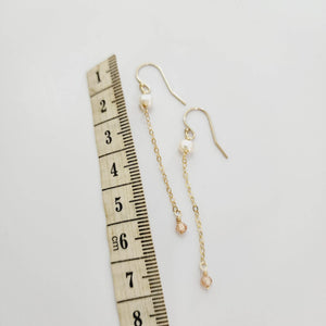 READY TO SHIP - Freshwater Pearl Drop Earrings with Glass Bead Detail - 14k Gold Fill FJD$ - Adorn Pacific - Earrings