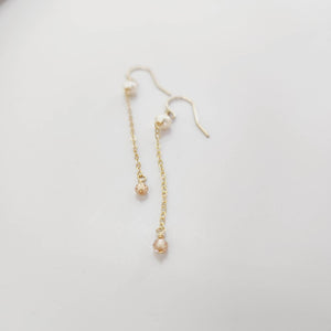 READY TO SHIP - Freshwater Pearl Drop Earrings with Glass Bead Detail - 14k Gold Fill FJD$ - Adorn Pacific - Earrings