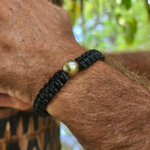 CONTACT US TO RECREATE THIS SOLD OUT STYLE Wax Cord Bracelet with Saltwater Circled Pearl - FJD$ - Adorn Pacific - All Products