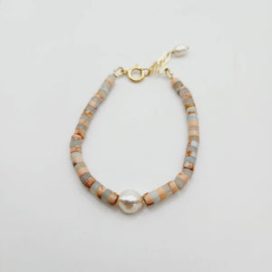 READY TO SHIP Polymer Bead & Freshwater Pearl Bracelet - 14k Gold Fill FJD$ - Adorn Pacific - Earrings