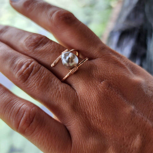READY TO SHIP - Fiji Saltwater Pearl Ring - 14k Rose Gold Fill FJD$ - Adorn Pacific - Rings