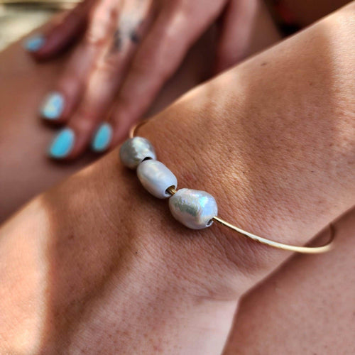 READY TO SHIP Freshwater Pearl Bangle - 14k Gold Fill FJD$ - Adorn Pacific - All Products