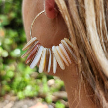 Load image into Gallery viewer, CONTACT US TO RECREATE THIS SOLD OUT STYLE Tumbled Shell Hoop Earrings - 14k Gold Fill FJD$ - Adorn Pacific - Earrings
