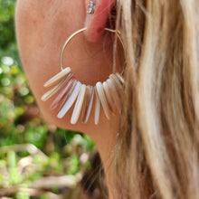 Load image into Gallery viewer, CONTACT US TO RECREATE THIS SOLD OUT STYLE Tumbled Shell Hoop Earrings - 14k Gold Fill FJD$ - Adorn Pacific - Earrings
