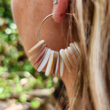 Load image into Gallery viewer, CONTACT US TO RECREATE THIS SOLD OUT STYLE Tumbled Shell Hoop Earrings - 14k Gold Fill FJD$ - Adorn Pacific - Earrings

