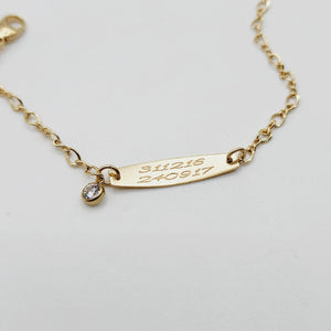 CUSTOM ENGRAVED - Zirconia Charm Name Bracelet - 14k Gold Fill FJD$