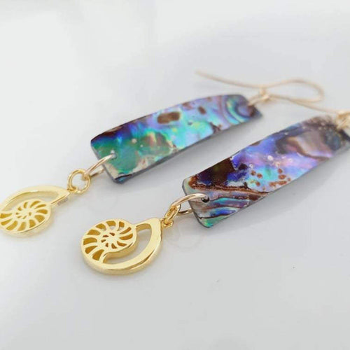 CONTACT US TO RECREATE THIS SOLD OUT STYLE Abalone Shell & Charm Earrings - 925 Sterling Silver or 18k Gold Vermeil FJD$ - Adorn Pacific - Earrings