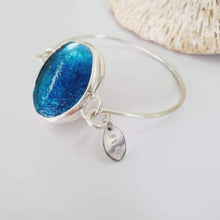 Load image into Gallery viewer, CONTACT US TO RECREATE THIS SOLD OUT STYLE Adorn Pacific x Hot Glass Blue Bezel Set Bangle - 925 Sterling Silver FJD$ - Adorn Pacific - Bracelets

