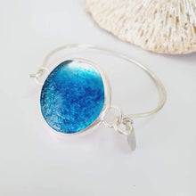 Load image into Gallery viewer, CONTACT US TO RECREATE THIS SOLD OUT STYLE Adorn Pacific x Hot Glass Blue Bezel Set Bangle - 925 Sterling Silver FJD$ - Adorn Pacific - Bracelets
