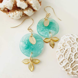 CONTACT US TO RECREATE THIS SOLD OUT STYLE Adorn Pacific x Hot Glass Carved Flower Shell Earrings in 14k Gold Filled - FJD$ - Adorn Pacific - Earrings
