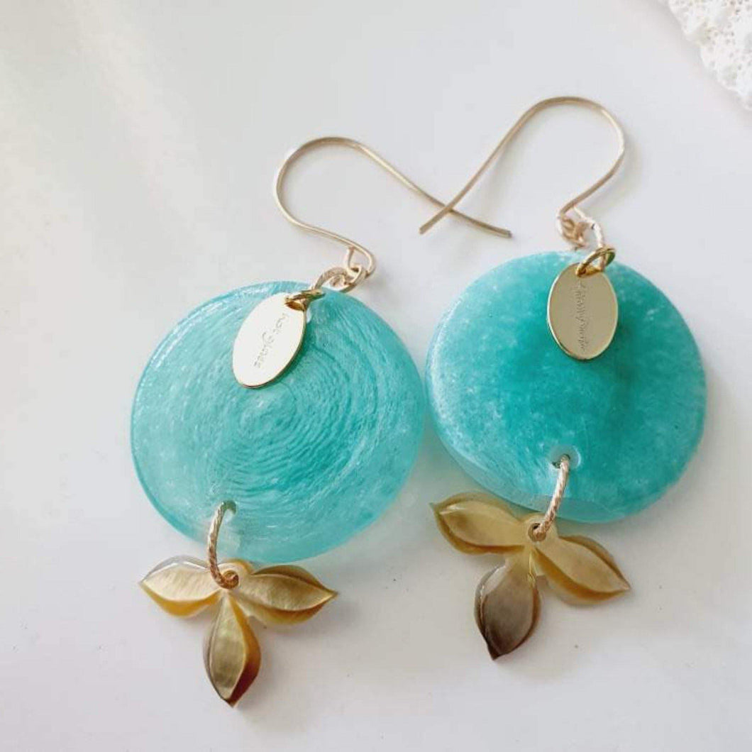 CONTACT US TO RECREATE THIS SOLD OUT STYLE Adorn Pacific x Hot Glass Craved Flower Shell Earrings in 14k Gold Filled - FJD$ - Adorn Pacific - Earrings