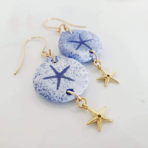 CONTACT US TO RECREATE THIS SOLD OUT STYLE Adorn Pacific x Hot Glass Earrings with Starfish Charms - 14k Gold Filled FJD$ - Adorn Pacific - Earrings