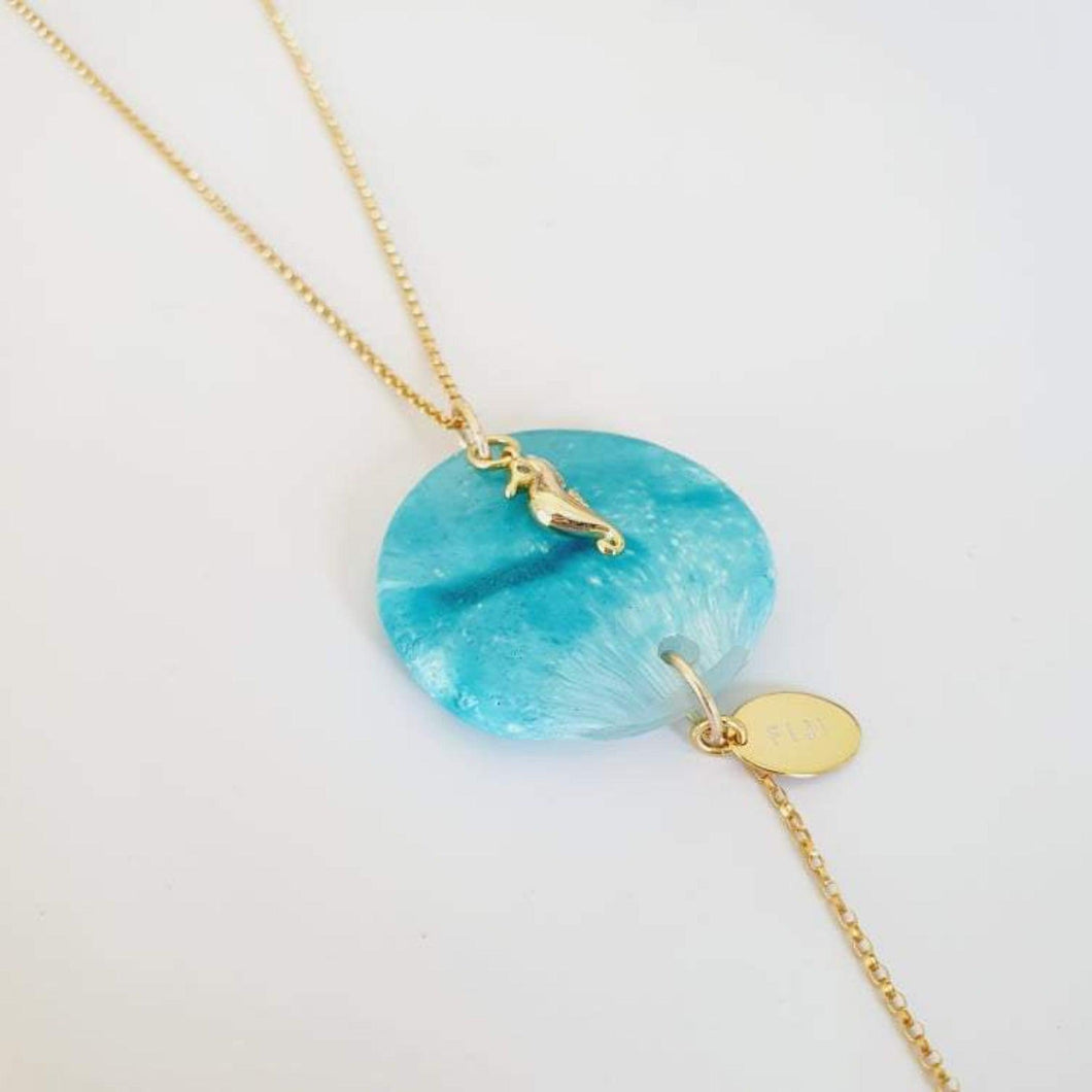 CONTACT US TO RECREATE THIS SOLD OUT STYLE Adorn Pacific x Hot Glass Necklace with Seahorse & Starfish Charm detail- FJD$ - Adorn Pacific - Necklaces