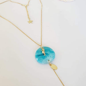 CONTACT US TO RECREATE THIS SOLD OUT STYLE Adorn Pacific x Hot Glass Necklace with Seahorse & Starfish Charm detail- FJD$ - Adorn Pacific - Necklaces