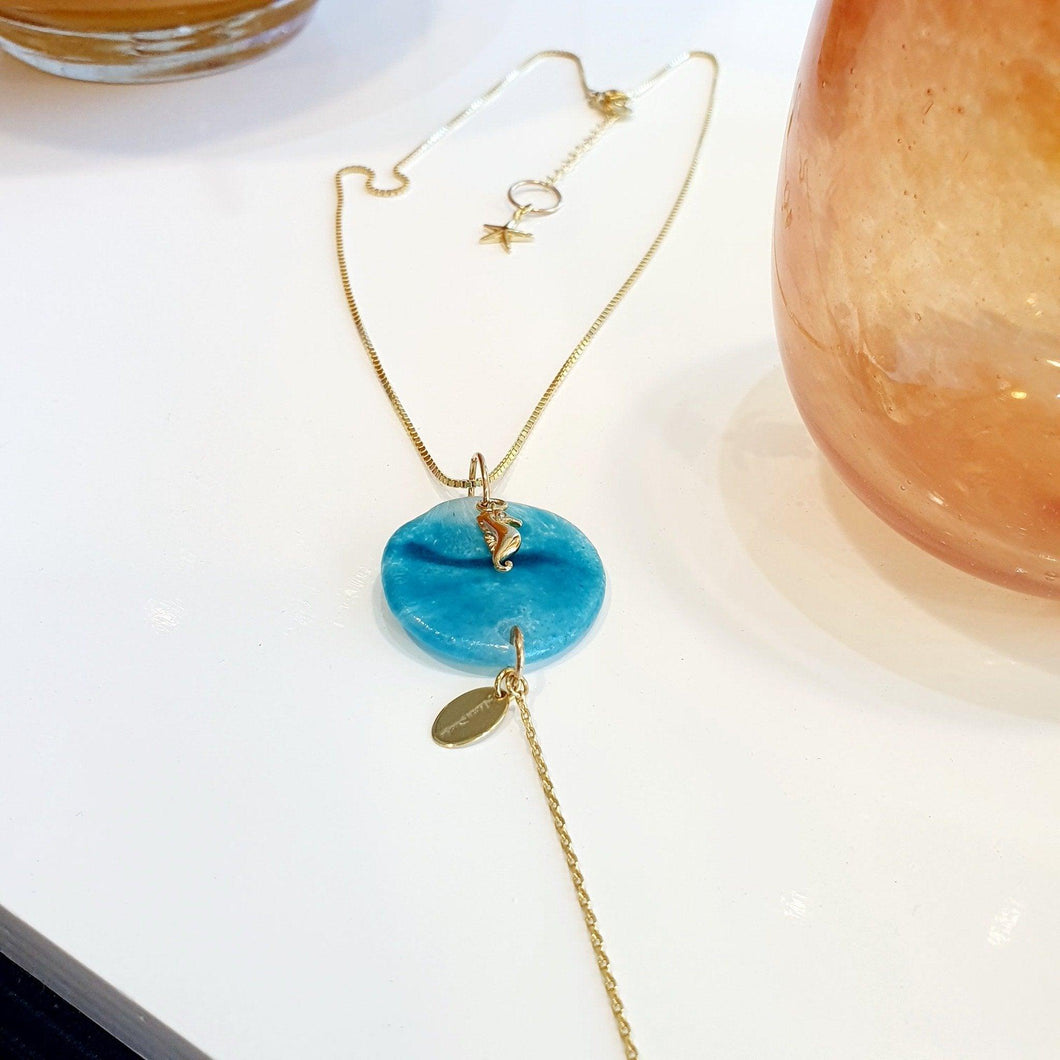 CONTACT US TO RECREATE THIS SOLD OUT STYLE Adorn Pacific x Hot Glass Round Glass Seahorse Chain Necklace - FJD$ - Adorn Pacific - Necklaces