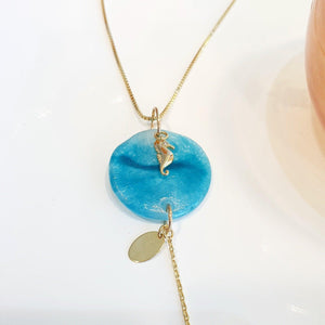 CONTACT US TO RECREATE THIS SOLD OUT STYLE Adorn Pacific x Hot Glass Round Glass Seahorse Chain Necklace - FJD$ - Adorn Pacific - Necklaces