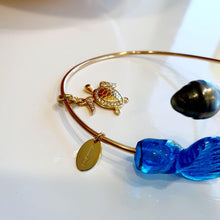 Load image into Gallery viewer, CONTACT US TO RECREATE THIS SOLD OUT STYLE Adorn Pacific x Hot Glass Saltwater Pearl &amp; Turtle Cuff - FJD$ - Adorn Pacific - Bracelets

