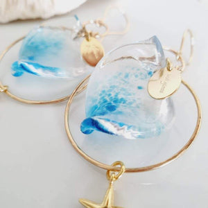 CONTACT US TO RECREATE THIS SOLD OUT STYLE Adorn Pacific x Hot Glass Starfish Wave Hoop Earrings in 925 Sterling Silver or 14k Gold Fill - FJD$ - Adorn Pacific - 