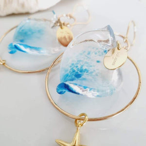 CONTACT US TO RECREATE THIS SOLD OUT STYLE Adorn Pacific x Hot Glass Starfish Wave Hoop Earrings in 925 Sterling Silver or 14k Gold Fill - FJD$ - Adorn Pacific - 
