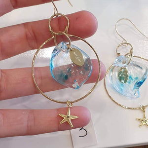 CONTACT US TO RECREATE THIS SOLD OUT STYLE Adorn Pacific x Hot Glass Starfish Wave Hoop Earrings in 925 Sterling Silver or 14k Gold Fill - FJD$ - Adorn Pacific - 