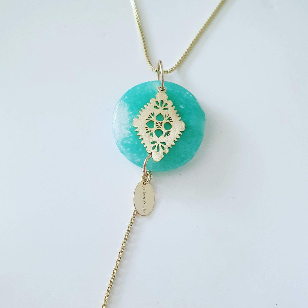 CONTACT US TO RECREATE THIS SOLD OUT STYLE Adorn Pacific x Hot Glass Teal & Masi Necklace - FJD$ - Adorn Pacific - Necklaces
