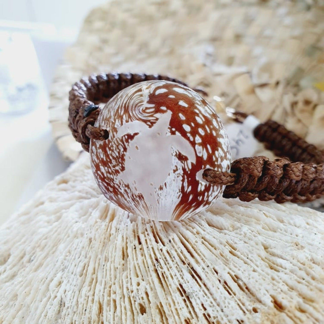 CONTACT US TO RECREATE THIS SOLD OUT STYLE Adorn Pacific x Hot Glass Turtle Bracelet - Wax Cord FJD$ - Adorn Pacific - Bracelets