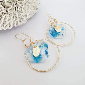 CONTACT US TO RECREATE THIS SOLD OUT STYLE Adorn Pacific x Hot Glass Wave Hoop Earrings with Sparkle 14k Gold Fill - FJD$ - Adorn Pacific - Earrings