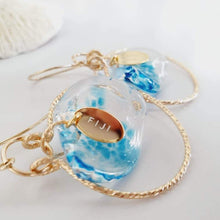 Load image into Gallery viewer, CONTACT US TO RECREATE THIS SOLD OUT STYLE Adorn Pacific x Hot Glass Wave Hoop Earrings with Sparkle 14k Gold Fill - FJD$ - Adorn Pacific - Earrings
