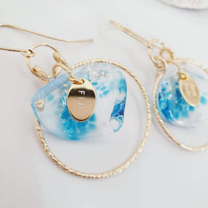 CONTACT US TO RECREATE THIS SOLD OUT STYLE Adorn Pacific x Hot Glass Wave Hoop Earrings with Sparkle 14k Gold Fill - FJD$ - Adorn Pacific - Earrings