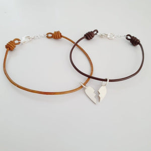 CONTACT US TO RECREATE THIS SOLD OUT STYLE Best Friends Heart Bracelets - Genuine Leather - FJD$ - Adorn Pacific - Bracelets