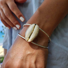 Load image into Gallery viewer, CONTACT US TO RECREATE THIS SOLD OUT STYLE Bezel Set  Cowrie Shell Bangle - 925 Sterling Silver FJD$ - Adorn Pacific - Bracelets
