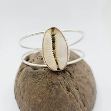 Load image into Gallery viewer, CONTACT US TO RECREATE THIS SOLD OUT STYLE Bezel Set  Cowrie Shell Bangle - 925 Sterling Silver FJD$ - Adorn Pacific - Bracelets
