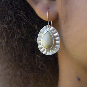 CONTACT US TO RECREATE THIS SOLD OUT STYLE Bezel Set Cowrie Shell Sunray Earrings - 925 Sterling Silver FJD$ - Adorn Pacific - Earrings