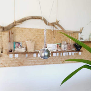 CONTACT US TO RECREATE THIS SOLD OUT STYLE Bezel set Mabe Pearl Necklace with Pasifika detail- 925 Sterling Silver FJD$ - Adorn Pacific - Necklaces