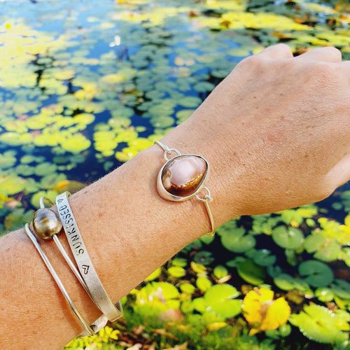 CONTACT US TO RECREATE THIS SOLD OUT STYLE Bezel Set Shell Bangle - 925 Sterling Silver FJD$ - Adorn Pacific - Bracelets