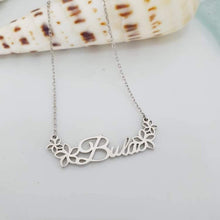 Load image into Gallery viewer, CONTACT US TO RECREATE THIS SOLD OUT STYLE Bula &amp; Flower Necklace - 925 Sterling Silver - FJD$ - Adorn Pacific - Necklaces
