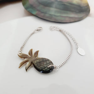 CONTACT US TO RECREATE THIS SOLD OUT STYLE Carved Fiji Oyster Mother of Pearl Shell Bracelet in 925 Sterling Silver - FJD$ - Adorn Pacific - Bracelets