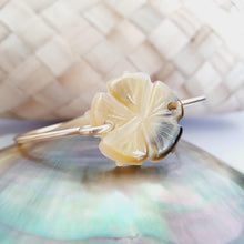 Load image into Gallery viewer, CONTACT US TO RECREATE THIS SOLD OUT STYLE Carved Oyster Shell Hibiscus Bangle - 14k Gold Filled FJD$ - Adorn Pacific - Bracelets
