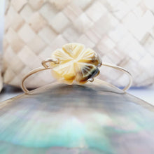 Load image into Gallery viewer, CONTACT US TO RECREATE THIS SOLD OUT STYLE Carved Oyster Shell Hibiscus Bangle - 14k Gold Filled FJD$ - Adorn Pacific - Bracelets
