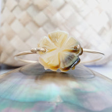 Load image into Gallery viewer, CONTACT US TO RECREATE THIS SOLD OUT STYLE Carved Oyster Shell Hibiscus Bangle - 14k Gold Filled FJD$ - Adorn Pacific - Bracelets
