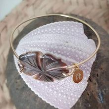 Load image into Gallery viewer, CONTACT US TO RECREATE THIS SOLD OUT STYLE Carved Oyster Shell Hibiscus Bangle - 14k Gold Filled FJD$ - Adorn Pacific - Bracelets
