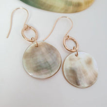 Load image into Gallery viewer, CONTACT US TO RECREATE THIS SOLD OUT STYLE Carved Round Mother of Pearl Shell Earrings - 14k Gold Filled FJD$ - Adorn Pacific - Earrings
