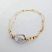 Load image into Gallery viewer, CONTACT US TO RECREATE THIS SOLD OUT STYLE Civa Fiji Baroque Saltwater Pearl Fine Gold Bracelet - choose your pearl &amp; chain style - FJD$ - Adorn Pacific - Bracelets
