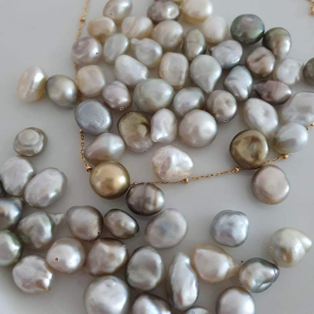 CONTACT US TO RECREATE THIS SOLD OUT STYLE Civa Fiji Baroque Saltwater Pearl Fine Gold Necklace - choose your pearl & chain style - FJD$ - Adorn Pacific - Necklaces