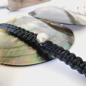 CONTACT US TO RECREATE THIS SOLD OUT STYLE Copper & Sterling Silver Wax Cord or Faux Suede Leather Bracelet with Saltwater Pearl - FJD$ - Adorn Pacific - Bracelets