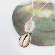 Load image into Gallery viewer, CONTACT US TO RECREATE THIS SOLD OUT STYLE Double Cowrie Shell Bezel Set Necklace - 925 Sterling Silver FJD$ - Adorn Pacific - Necklaces
