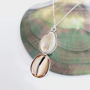 CONTACT US TO RECREATE THIS SOLD OUT STYLE Double Cowrie Shell Bezel Set Necklace - 925 Sterling Silver FJD$ - Adorn Pacific - Necklaces